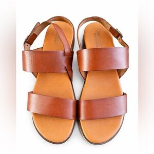 Bertuchi Spain Leather Sandals Women 38 Cognac Brown Comfort Ankle Strap